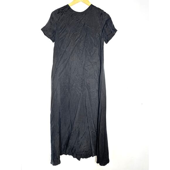 Hatch James Maternity Dress Short Sleeve Crewneck Midi A-Line Black 1 US 4-6 - Picture 2 of 8